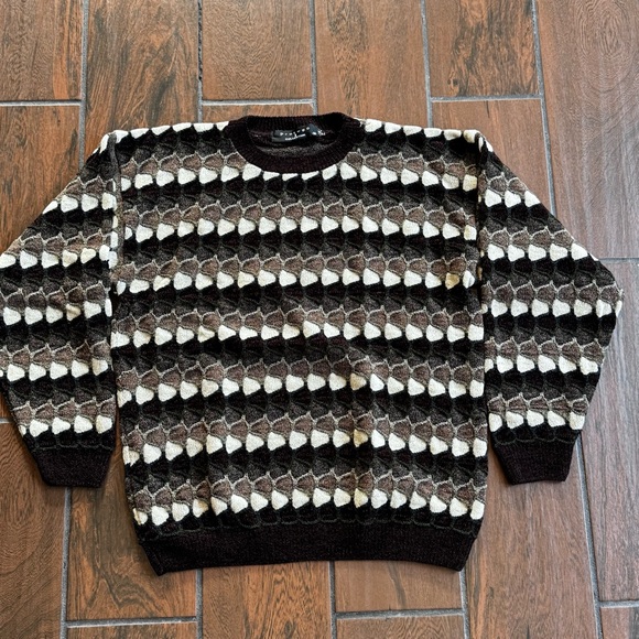 Vintage 90s Protege Collection‎ Textured Knit Pullover Brown Jumper Sweater L - Picture 6 of 6